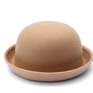 Kawaii Tan Bowler Derby Hat - NEW